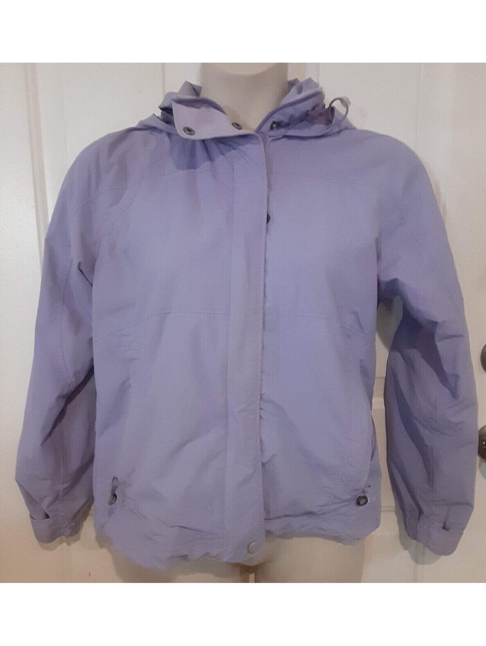 LL Bean Womens Jacket Hooded/Full Zip/Pockets Small Regular Lilac Purple